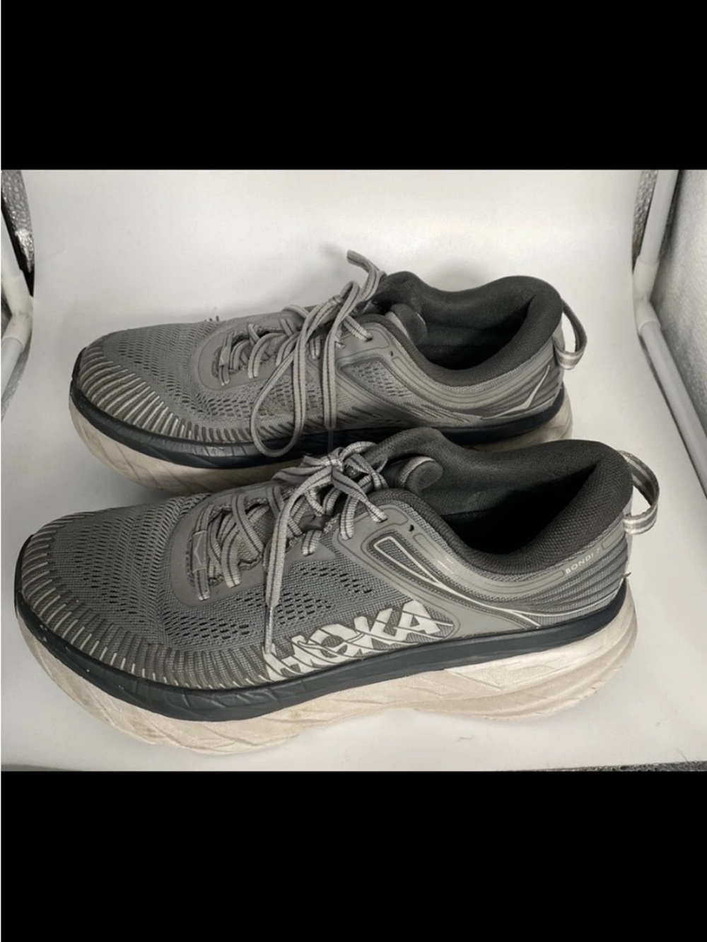 Hoka One One Bondi 8 women’s size 7 grey running walking Sneakers
